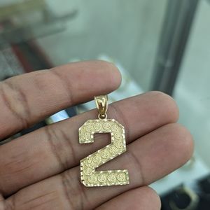 10kt Real Gold Number 2 Pendant